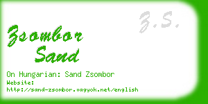 zsombor sand business card